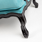 Трехместный диван из натурального бука бирюзовый с изображением птиц и цветов Turquoise Chinoiserie Garden Sofa варинант исполнения - 8 | Loft Concept в Кирове