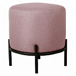 Круглый пуф на металлических ножках с обивкой из рогожки Casey Poof варинант исполнения - 3 | Loft Concept в Кирове