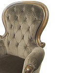 Кресло с мягкой обивкой из коричневого велюра на 4-х деревянных ножках Evelyn Classical Armchair варинант исполнения - 4 | Loft Concept в Кирове