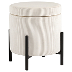 Молочный пуф на черных ножках SANJAY варинант исполнения - 1 | Loft Concept в Кирове