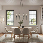 Люстра подвесная с 8-ю лампами и стеклянными круглыми подвесками Currey & Company варинант исполнения - 2 | Loft Concept в Кирове