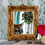 Зеркало настенное золотое с резным орнаментом Classic Ornament Mirror варинант исполнения - 2 | Loft Concept в Кирове