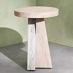 Дизайнерский журнальный стол с круглой каменной столешницей Utezu варинант исполнения - 1 | Loft Concept в Кирове