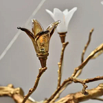 Люстра в виде золотой ветки с цветами Glass Flower Pendant Light варинант исполнения - 1 | Loft Concept в Кирове