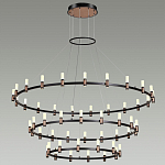 Люстра подвесная с тремя круглыми ярусами и цилиндрическими плафонами Arnaut Light варинант исполнения - 3 | Loft Concept в Кирове