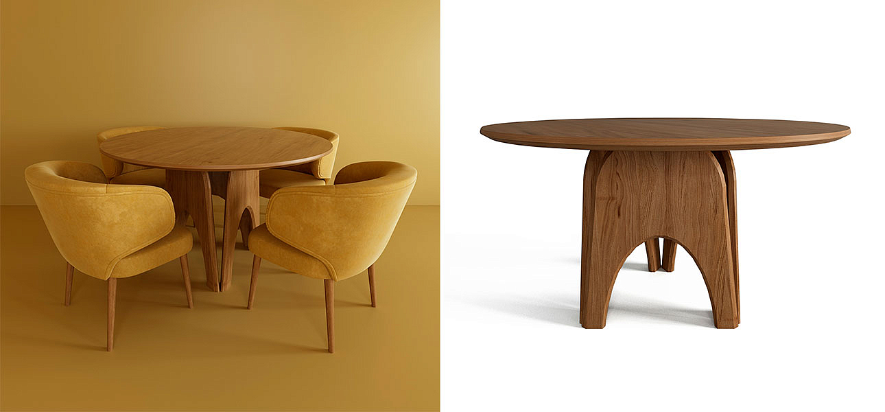 Обеденный круглый стол из дерева Pelican Dinner Table Обеденный круглый стол из дерева Pelican Dinner Table - Loft-Concept в Кирове