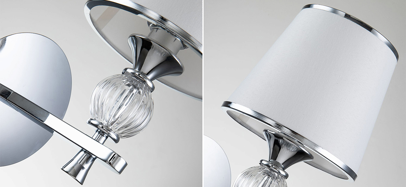 Бра цвета хром с тканевыми плафонами LUMINAIRE Бра цвета хром с тканевыми плафонами LUMINAIRE - Loft-Concept в Кирове