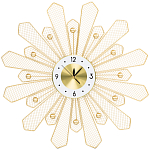 Часы настенные из металла в виде солнца с белым циферблатом Mirror Tower Clock варинант исполнения - 1 | Loft Concept в Кирове