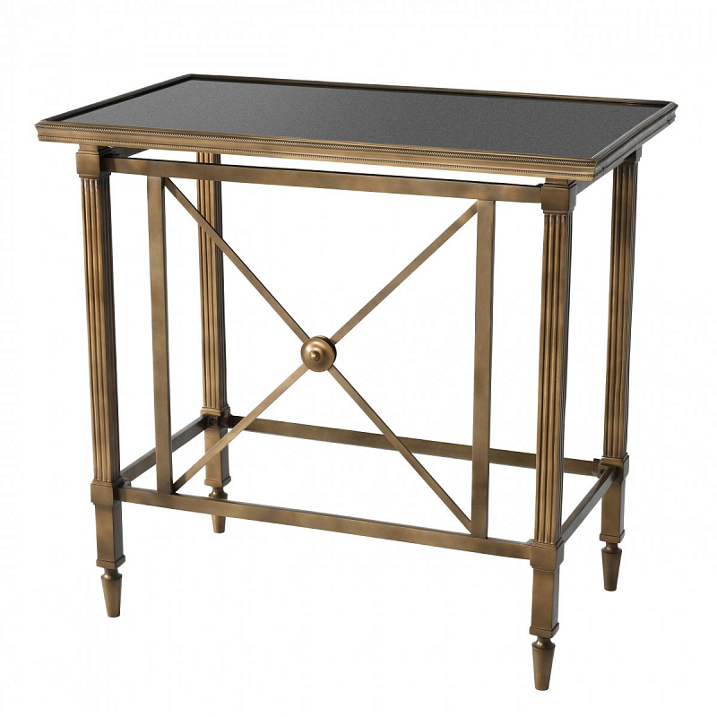 Журнальный стол Eichholtz Side Table Balcony Латунь Античная полированная Графит Журнальный стол Eichholtz Side Table Balcony Латунь Античная полированная Графит в Кирове | Loft Concept