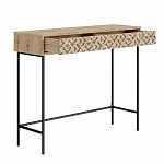 Консоль напольная деревянная с выдвижным ящиком с резным орнаментом HEATON CONSOLE OAK варинант исполнения - 1 | Loft Concept в Кирове