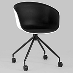 Офисное кресло из пластика с мягким сиденьем Eggshell Black варинант исполнения - 2 | Loft Concept в Кирове