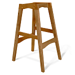 Барный стул со спинкой и подлокотниками на 4-х деревянных ножках Серый Велюр Ava Charm варинант исполнения - 4 | Loft Concept в Кирове