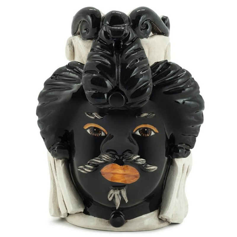 Ваза Vase Moro Man Small Black Черный Бежевый Ваза Vase Moro Man Small Black Черный Бежевый в Кирове | Loft Concept