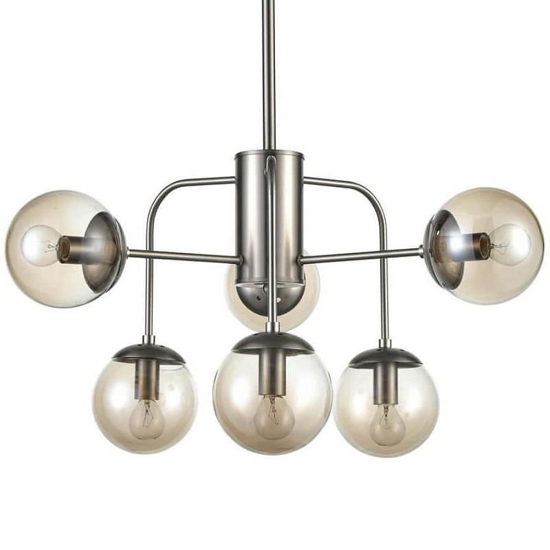 Люстра Amber Balls Chandelier 6 Никель Янтарь (Amber) Люстра Amber Balls Chandelier 6 Никель Янтарь (Amber) в Кирове | Loft Concept