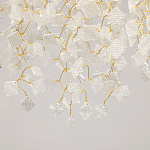 Люстра подвесная золотого цвета с декоративными ветвями и прозрачными рельефными подвесками FAIRYTREE Light варинант исполнения - 8 | Loft Concept в Кирове