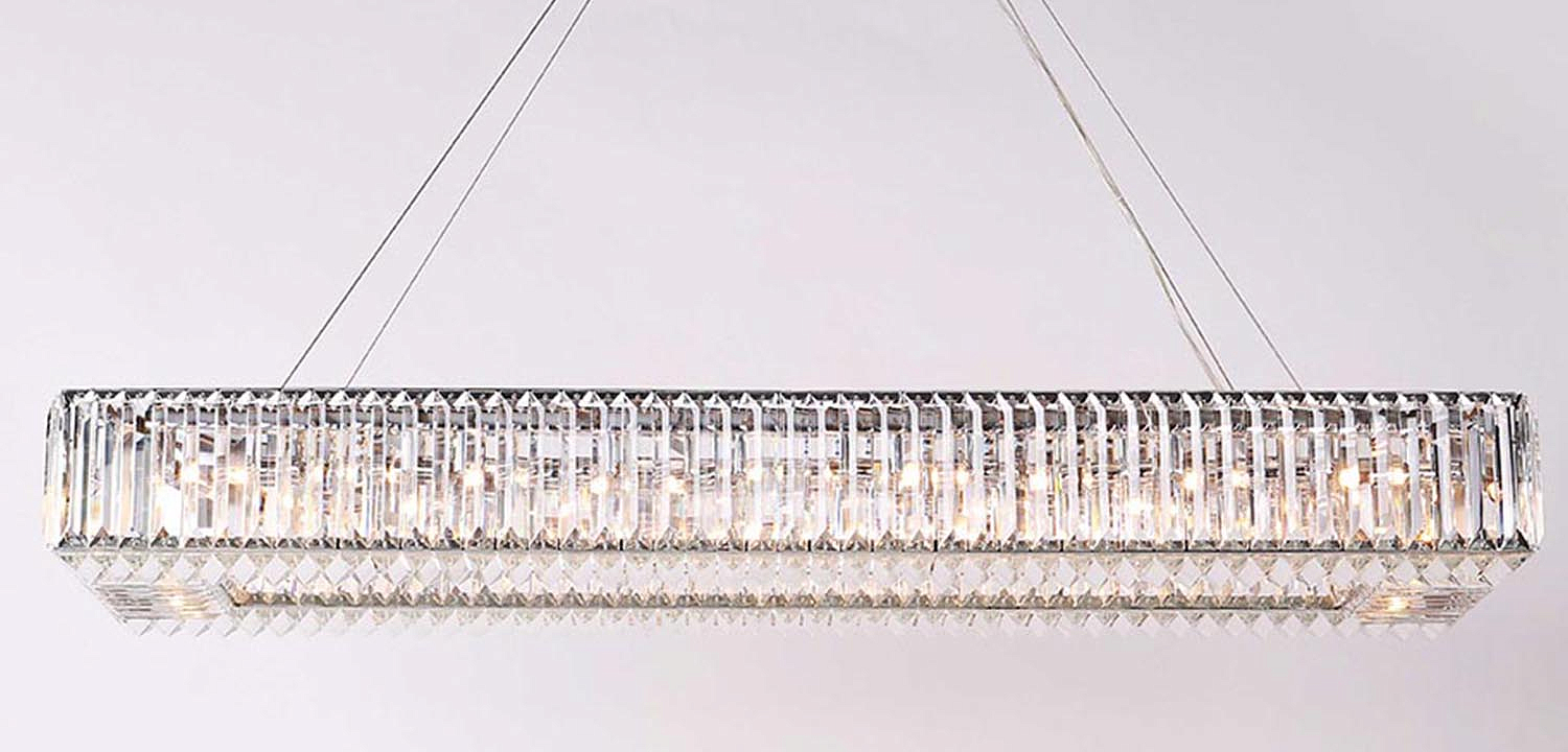 Люстра Darleen Crystal Nickel Rectangular Chandelier Люстра Darleen Crystal Nickel Rectangular Chandelier - Loft-Concept в Кирове