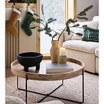 Журнальный стол с круглой деревянной столешницей Urban Style Space варинант исполнения - 5 | Loft Concept в Кирове