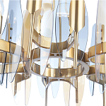 Люстра с вертикальными стеклянными элементами и металлическим каркасом цвета Латунь Vertical Glass варинант исполнения - 4 | Loft Concept в Кирове