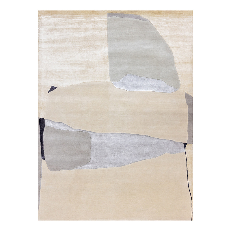 Ковер шелк Manhattan Wool Silk Carpet VI Серый Бежевый в Кирове | Loft Concept 