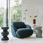 Полукруглое мягкое кресло Halle Green Armchair варинант исполнения - 8 | Loft Concept в Кирове