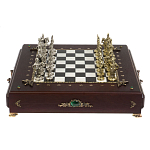 Шахматы в ларце из натуральных камней Долерит Малахит Мрамор Decorative Thematic Chess Русь варинант исполнения - 9 | Loft Concept в Кирове