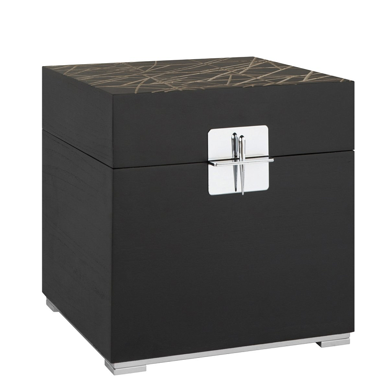 Сундук Silver Buckle Cube Черный Золотой Серебряный Сундук Silver Buckle Cube Черный Золотой Серебряный в Кирове | Loft Concept