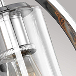 Бра цвета хром с круглой рамой и цилиндрическим прозрачным стеклянным плафоном на прямоугольном основании Feiss варинант исполнения - 5 | Loft Concept в Кирове