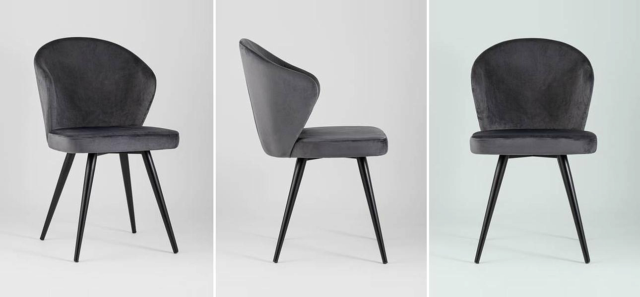 Стул Темно-Серый Бархат Volante Chair Стул Темно-Серый Бархат Volante Chair - Loft-Concept в Кирове