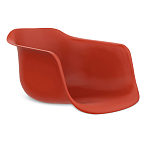 Стул пластиковый красного цвета на колесиках с подъемно-поворотным механизмом Eames Red варинант исполнения - 2 | Loft Concept в Кирове