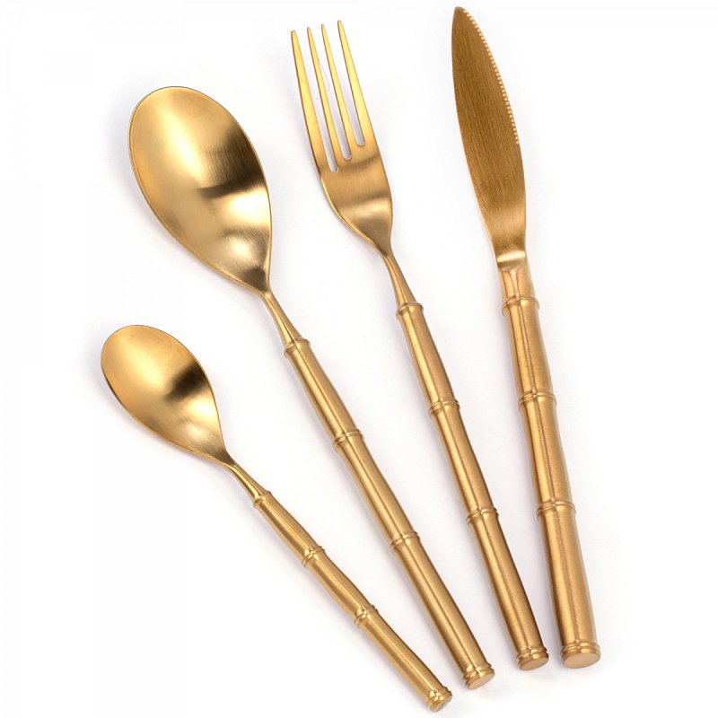 Столовые приборы Bamboo Gold Золотой Столовые приборы Bamboo Gold Золотой в Кирове | Loft Concept
