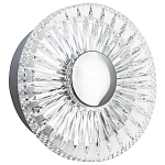 Бра с круглым рельефным плафоном Glass Peonies Chrome Wall Lamp варинант исполнения - 1 | Loft Concept в Кирове