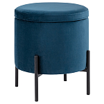Синий пуф на черных ножках SANJAY варинант исполнения - 1 | Loft Concept в Кирове