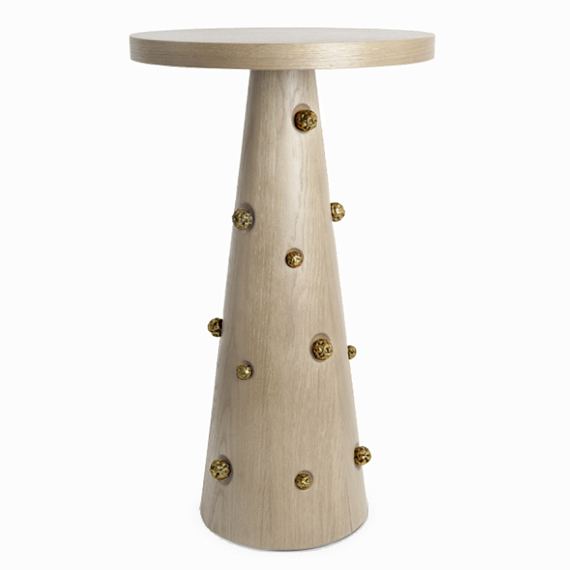 Приставной столик Okinawa Gray Side table Бежевый Золотой в Кирове | Loft Concept 