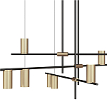 Люстра с 9-ю цилиндрическими плафонами цвета латунь TRIBES CHANDELIER варинант исполнения - 2 | Loft Concept в Кирове