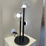 Настольная лампа с тремя прозрачными куполообразными плафонами и черным металлическим основанием Flos Wireline Lighting варинант исполнения - 5 | Loft Concept в Кирове