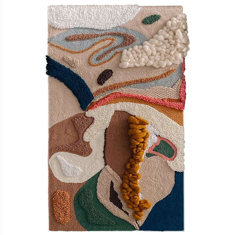 Тканый вручную текстильный гобелен Orchid Коричневый Бежевый в Кирове | Loft Concept 