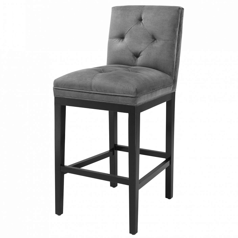 Барный стул Eichholtz Bar Stool Cesare Grey Серый Черный Барный стул Eichholtz Bar Stool Cesare Grey Серый Черный в Кирове | Loft Concept