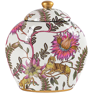 Ваза с крышкой Leopard Flowers Vase White