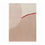 Плед из хлопка бежевого цвета с абстрактным принтом Elysian Flow Peach варинант исполнения - 2 | Loft Concept в Кирове