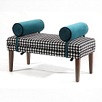 Банкетка Banquette PIED DE POULE с принтом гусиная лапка и синими подлокотниками  варинант исполнения - 2 | Loft Concept в Кирове