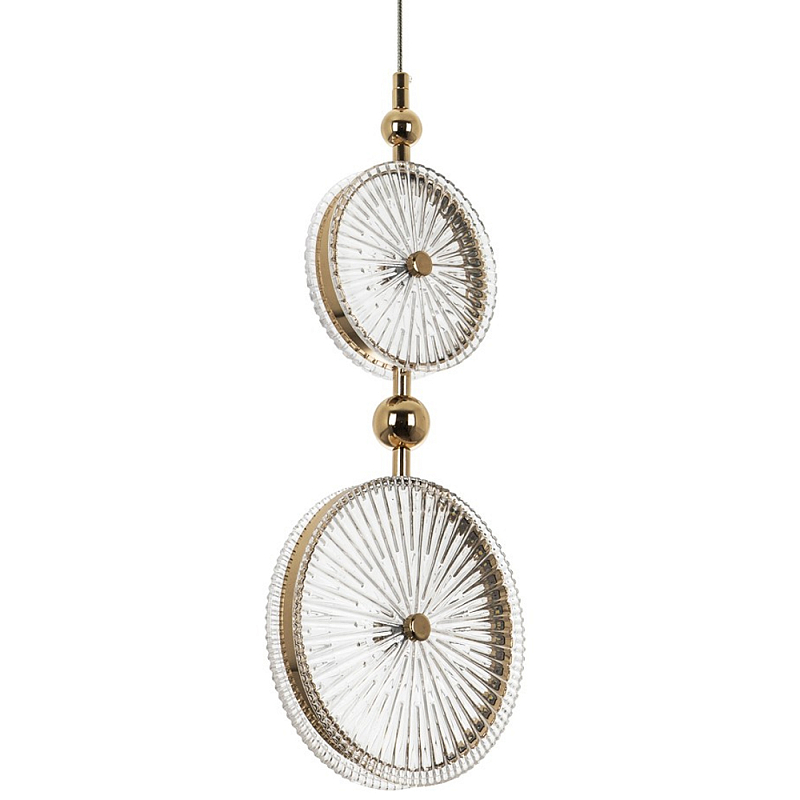 Подвесной светильник с круглым плафоном из рельефного стекла Peony Glass Gold Hanging Lamp Прозрачный Глянцевое золото Подвесной светильник с круглым плафоном из рельефного стекла Peony Glass Gold Hanging Lamp Прозрачный Глянцевое золото в Кирове | Loft Concept