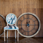 Часы настенные деревянные с римскими цифрами чёрного цвета Clock with History варинант исполнения - 3 | Loft Concept в Кирове