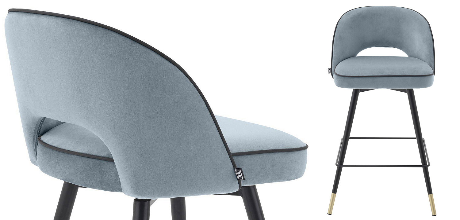 Комплект полубарных стульев Eichholtz Counter Stool Cliff set of 2 blue Комплект полубарных стульев Eichholtz Counter Stool Cliff set of 2 blue - Loft-Concept в Кирове