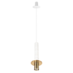 Подвесной светильник с узким цилиндрическим плафоном и золотым металлическим декором Concrete Pipe варинант исполнения - 11 | Loft Concept в Кирове