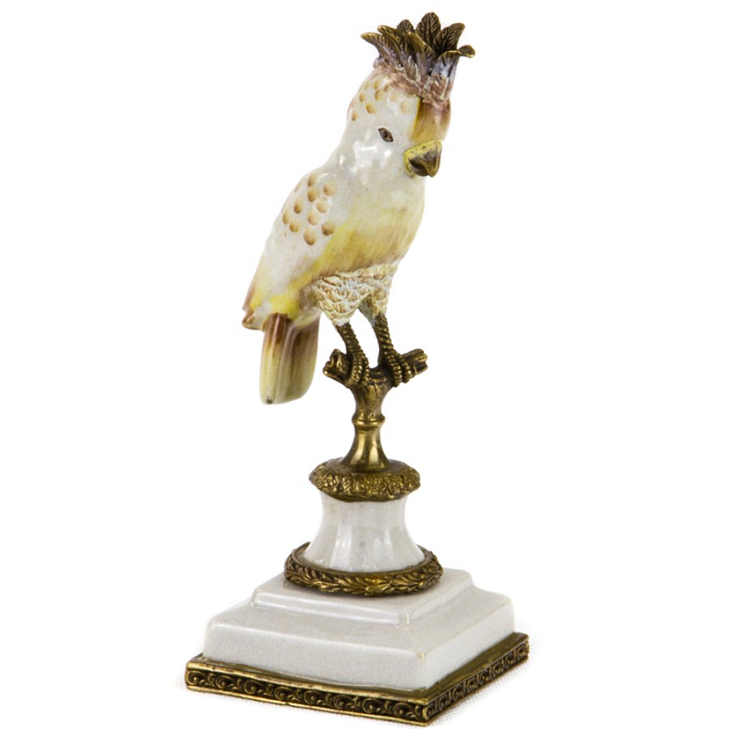 Статуэтка White Crested Parrot Белый Бронза Статуэтка White Crested Parrot Белый Бронза в Кирове | Loft Concept