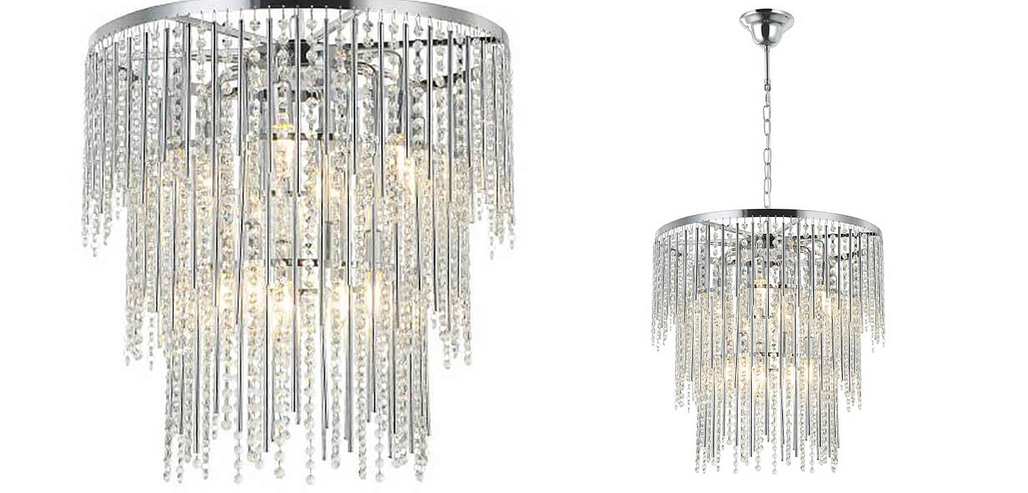 Люстра Crystal Wind Chimes Chrome Chandelier - Loft-Concept в Кирове
