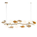 Люстра линейная на золотистом каркасе с белыми стеклянными плафонами Zest of Light варинант исполнения - 1 | Loft Concept в Кирове