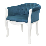 Кресло низкое в стиле прованс Louis French Armchair white and blue velour варинант исполнения - 3 | Loft Concept в Кирове