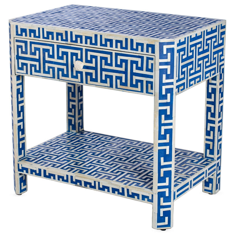 Тумба Insignia Bone Inlay Bedside Синий ivory ( слоновая кость ) Индиго Тумба Insignia Bone Inlay Bedside Синий ivory ( слоновая кость ) Индиго в Кирове | Loft Concept