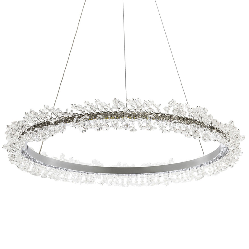 Кольцевая люстра с хрустальным декором Rowan Crystal Ring Chrome Horizontal Chandelier Прозрачный Хром Кольцевая люстра с хрустальным декором Rowan Crystal Ring Chrome Horizontal Chandelier Прозрачный Хром в Кирове | Loft Concept